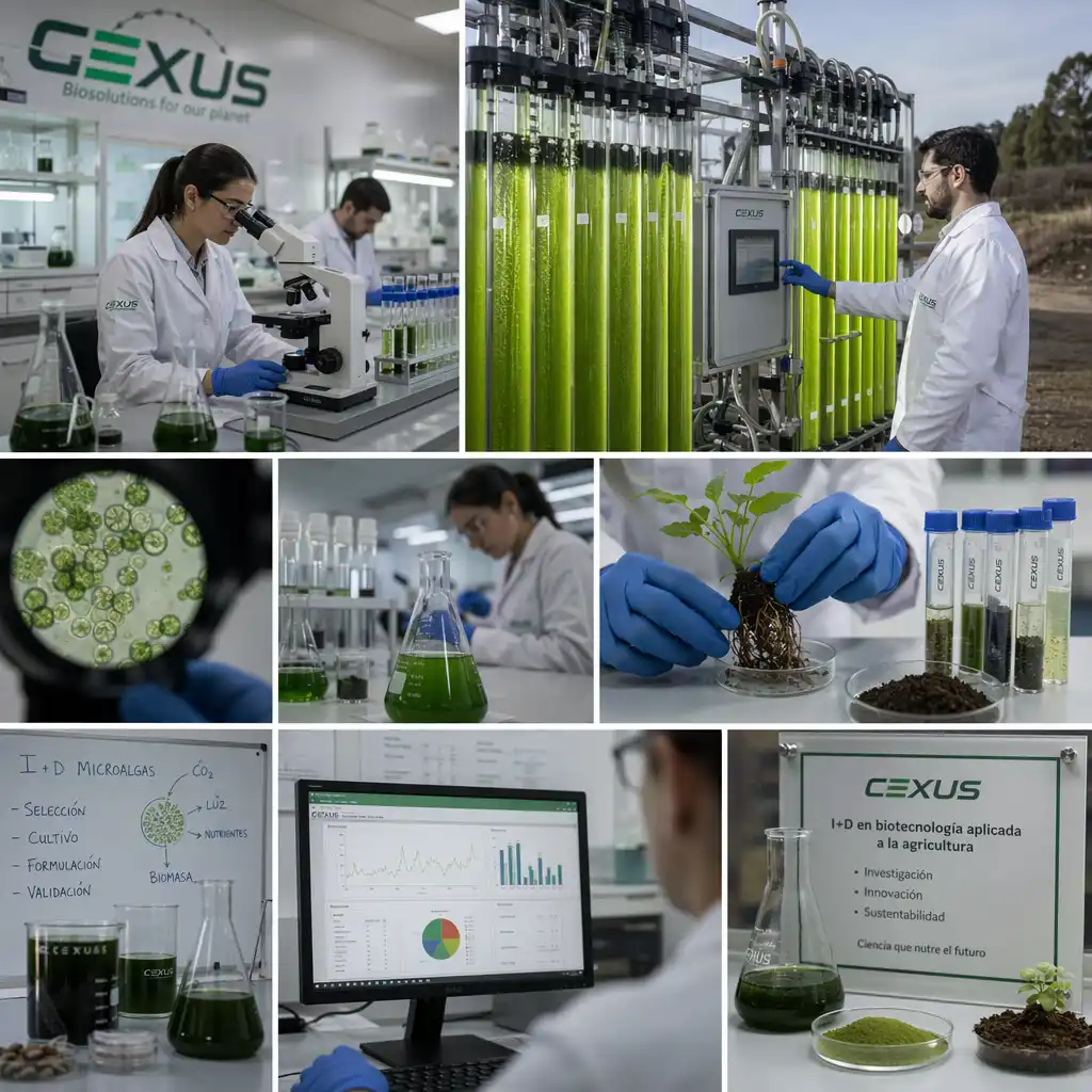 Investigación y desarrollo de Gexus en microalgas para el sector agrícola y pecuario en México