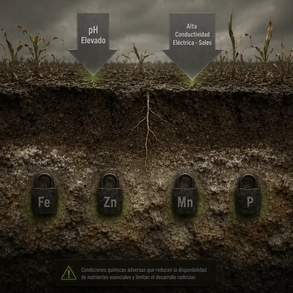 Diagnóstico de inmovilización de nutrientes en suelos con pH elevado y alta conductividad eléctrica